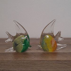 Pair of art glass fish